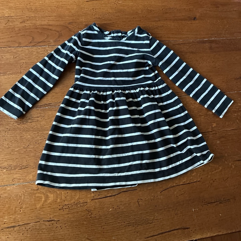 3T Hanna Andersson Black and White Striped Dress